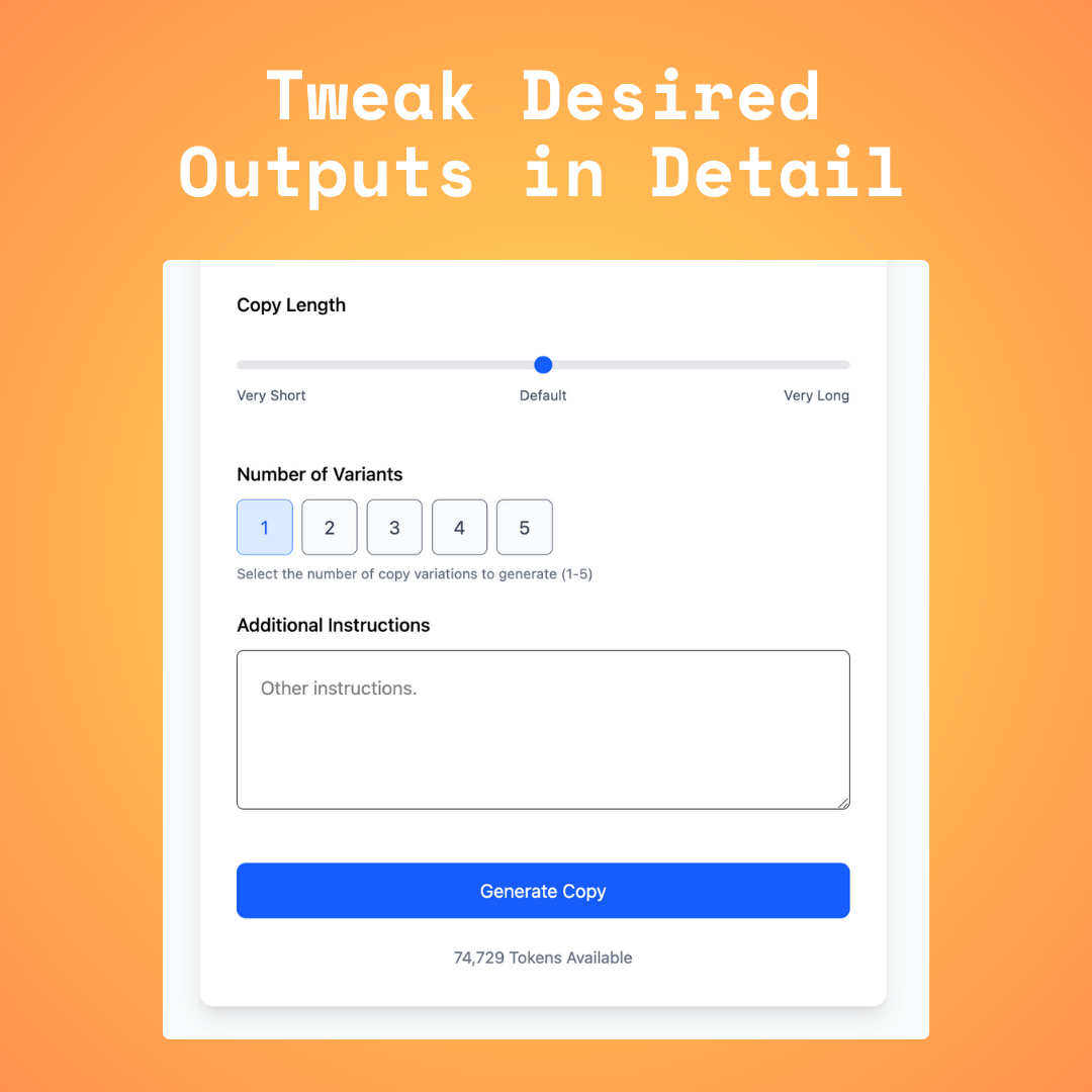 Fine-Tuning Controls